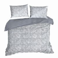 Pościel mikrofibra komplet 220X200 3D ZIMOWA szary