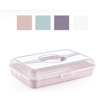 DUŻY POJEMNIK NA CIASTO TORT PUDEŁKO Z POKRYWĄ DO TRANSPORTU 42,5x29,5x10CM