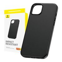 Etui Baseus Fauxther DO iPhone 15 Plus Skóra PU Cienkie Czarne