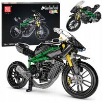 2X Klocki Konstrukcyjne Motocykl Wyścigowy Sportowy Czarny 656 el.