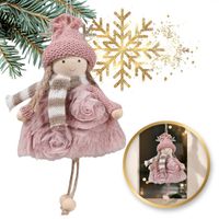 anioł świąteczny boże narodzenie z pluszu różowy asn12r