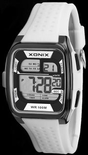 Xonix Elektroniczny zegarek sportowy, druga strefa czasowa, timer, podświetlenie, WR 100M