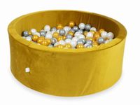 Suchy basen z piłeczkami 500 sztuk 110x40 Velvet zloty (złote, srebrne, perłowe)