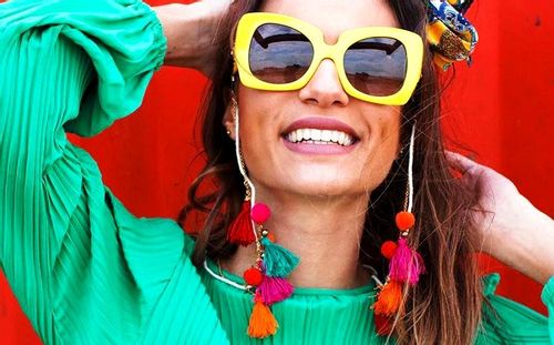 Elegancki Boho Łańcuszek Do Okularów Pompon Brelok na Arena.pl