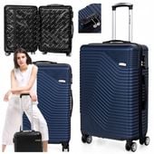 WALIZKA ŚREDNIA PODRÓŻNA na kółkach BAGAŻ z ABS mocna SZYFR XL Sapphire DUO