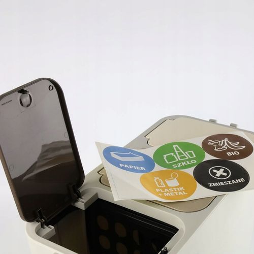 KOSZ DO SEGREGACJI ŚMIECI 3-KOMOROWY 27L SZARY POJEMNIK NA ODPADY na Arena.pl