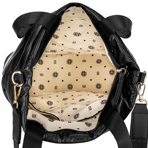 TOREBKA MONNARI Czarna SHOPPER BAG Listonoszka PIKOWANA NA RAMIĘ PASEK na Arena.pl