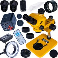 MIKROSKOP SIRIUS TRINOKULAROWY 7-50x 4K 16MP SOCZEWKA LED 56x KAMERA HQ