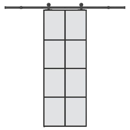 Drzwi przesuwne z osprzętem, szkło ESG i aluminium, 76x205 cm na Arena.pl