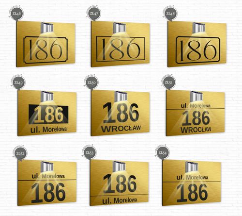 złota TABLICZKA podświetlana ADRESOWA numer domu aluminiowa 30x20 na Arena.pl