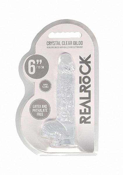 6"" / 15 Cm Realistic Dildo With Balls - Transparent zdjęcie 2