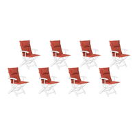 Zestaw 8 poduszek na krzesła ogrodowe bordowy MAUI