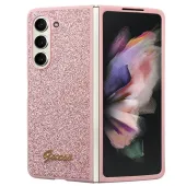 guess guhczfd5hggshp f946 z fold5 różowy/pink hardcase glitter script