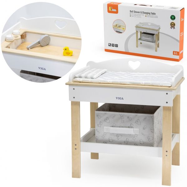 VIGA Drewniany Przewijak 2w1 Wanienka dla Lalek zdjęcie 52