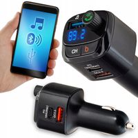 TRANSMITER FM SAMOCHODOWY BLUETOOTH SZYBKA ŁADOWARKA MP3 SD 2 x USB + USB C