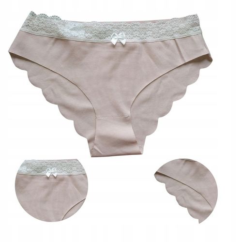 4x Majtki Damskie Bezszwowe Figi Bawełniane Laserowo Cięte Gładkie MORAJ M na Arena.pl