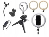 LAMPA PIERŚCIENIOWA STATYW UCHWYT NA TELEFON SELFIE makijaż RING LED 20cm