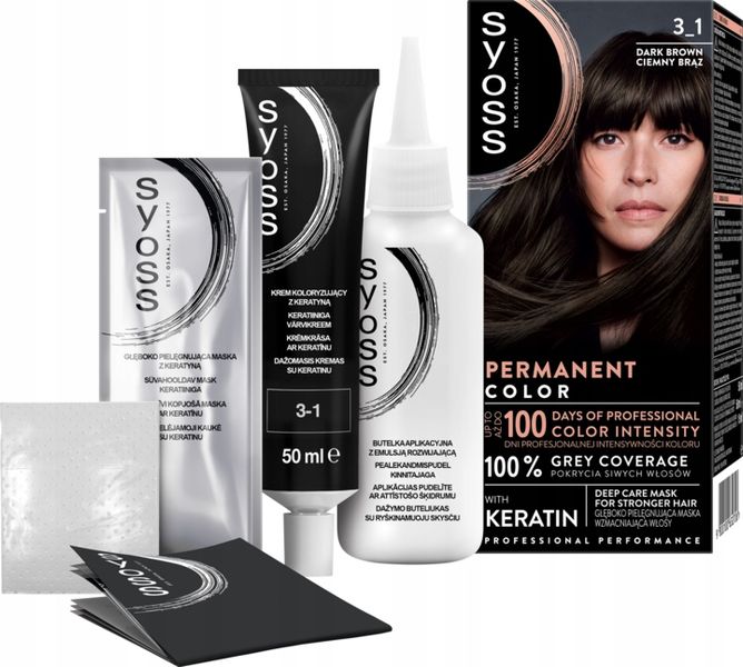 SYOSS PERMANENT COLOR FARBA DO WŁOSÓW TRWAŁA NR 3_1 CIEMNY BRĄZ 1 SZT zdjęcie 1