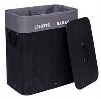 KOSZ NA PRANIE BIELIZNĘ Z BAMBUSA POJEMNIK DO SEGREGACJI KOLORÓW LOFT 100L