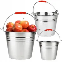 WIADRO STAL NIERDZEWNA 5L WIADERKO DO OGRODU NA OWOCE WODE MLEKO Z UCHWYTEM