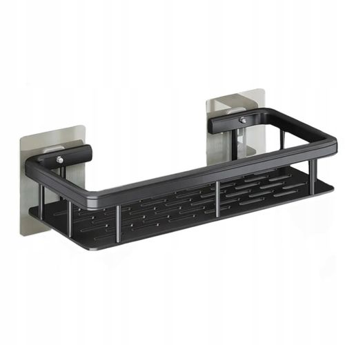 ZESTAW 2 SZT PÓŁKA ŁAZIENKOWA WISZĄCA METALOWA SAMOPRZYLEPNA CZARNA LOFT na Arena.pl