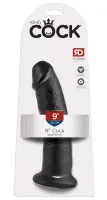 king cock 24 cm czarny model zakrzywiony z przyssawką pvc