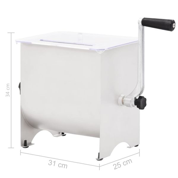 Ręczna mieszarka do mięsa z pokrywką, srebrna zdjęcie 7