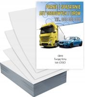 Ulotki A6 reklamowe firmowe PRANIE SPRZĄTANIE AUT PROJEKT GRATIS 5000 szt