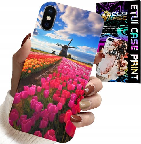 ETUI DO IPHONE XS MAX - POLE KOLOROWYCH TULIPANÓW, TULIPAN, CASE na Arena.pl
