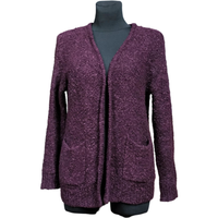 Kardigan Damski Ciepły Wygodny Stylowy Długi Bordowy Rozmiar 38