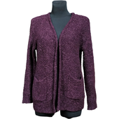 Kardigan Damski Ciepły Wygodny Stylowy Długi Bordowy Rozmiar 38