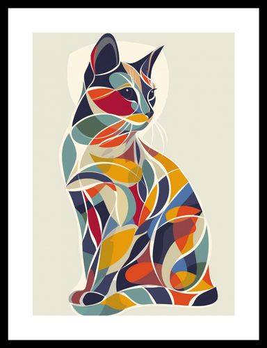 Plakat 25x35cm Kalejdoskopowy Kot na Arena.pl