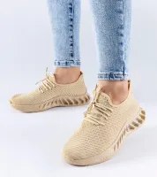 Beżowe materiałowe sneakersy Derek 38