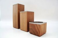 Zestaw 3 świeczników: 5,10,15cm / orzech BREKA