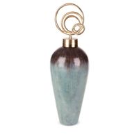 Nowoczesna figurka dekoracyjna ABRIL 23X23X64 turkusowa + brązowa