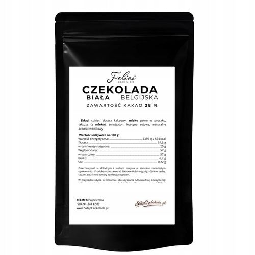 Felini czekolada biała belgijska 28% 1kg na Arena.pl