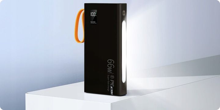 MOCNY POWERBANK 30000MAH 66W LATARKA LCD LED 4 USB USB-C + KABEL 3W1 zdjęcie 6