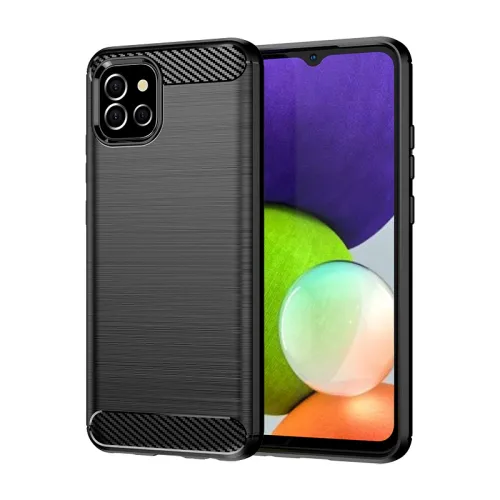 Carbon Case elastyczne etui pokrowiec Samsung A03S EU (166.5) czarny na Arena.pl