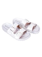 Klapki damskie dwie klamry srebrne 36 YOCLUB