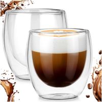 2x Szklanka Termiczna z Podwójną Ścianką do Napojów Kawy Herbaty 250 ml