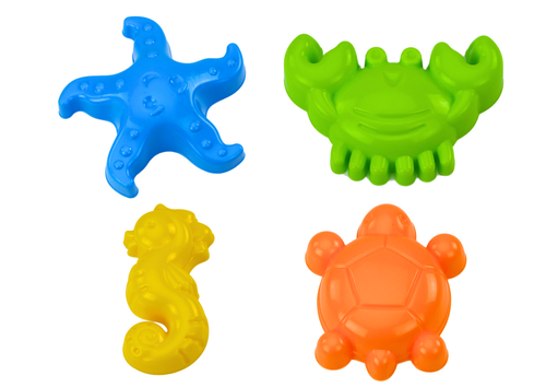 ZESTAW ZABAWEK DO PIASKU ŁOPATKA GRABIE FOREMKI 6 ELE. na Arena.pl