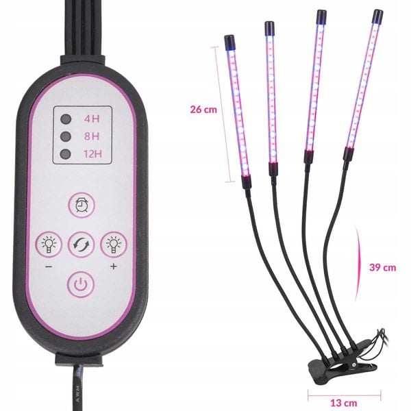 Lampa Do Wzrostu Roślin Heckermann - 36W - 4 Głowice zdjęcie 5