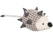 Piszcząca zabawka dla psa Flamingo Pluszowy jeż z liną do przeciągania 44cm