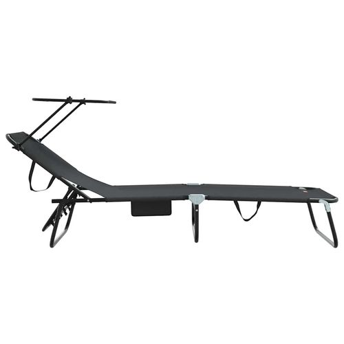 Składany leżak z poduszką 2 pcs Czarny 56 x 190 x 81cm tkanina na Arena.pl