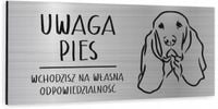 Tabliczka dibind uwaga pies Basset 20x10 cm NADRUK UV