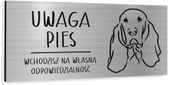 Tabliczka dibind uwaga pies Basset 20x10 cm NADRUK UV