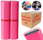 Foliopaki Kurierskie Różowe B4 260x350mm - 100 szt.