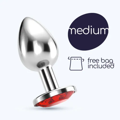 crushious bijou metalowy plug ozdobny medium czerwony 7cm na Arena.pl