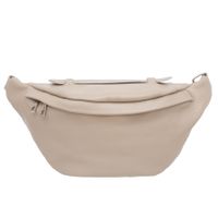 VERA PELLE nerka skórzana saszetka biodrówka z rączką V578 j.beżowa