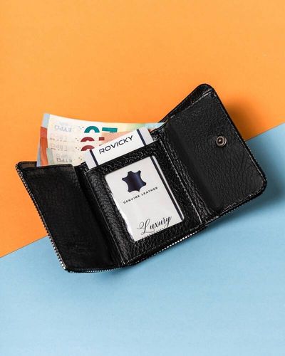 mały, skórzany portfel damski na zatrzask i bigiel - lorenti na Arena.pl